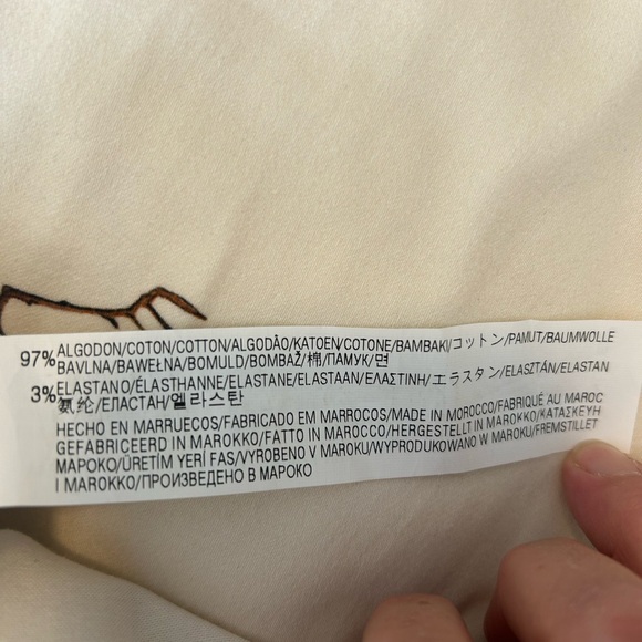 Zara Asian Floral Print Ivory Sheath Dress Size S - Picture 9 of 9